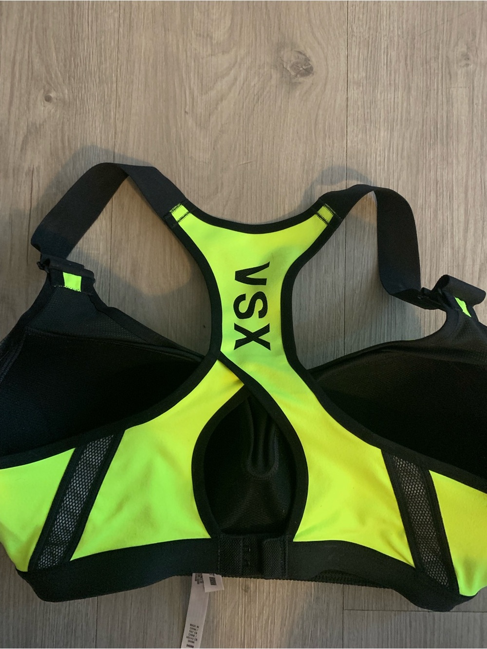 34DDD Victoria’s Secret High-Impact Neon Yellow & Grey VSX Racerback Sports Bras - Picture 4 of 5